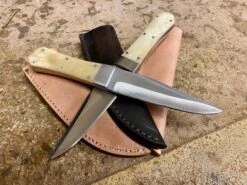 Bowie Knife With Coffin Shaped Bone Handle
