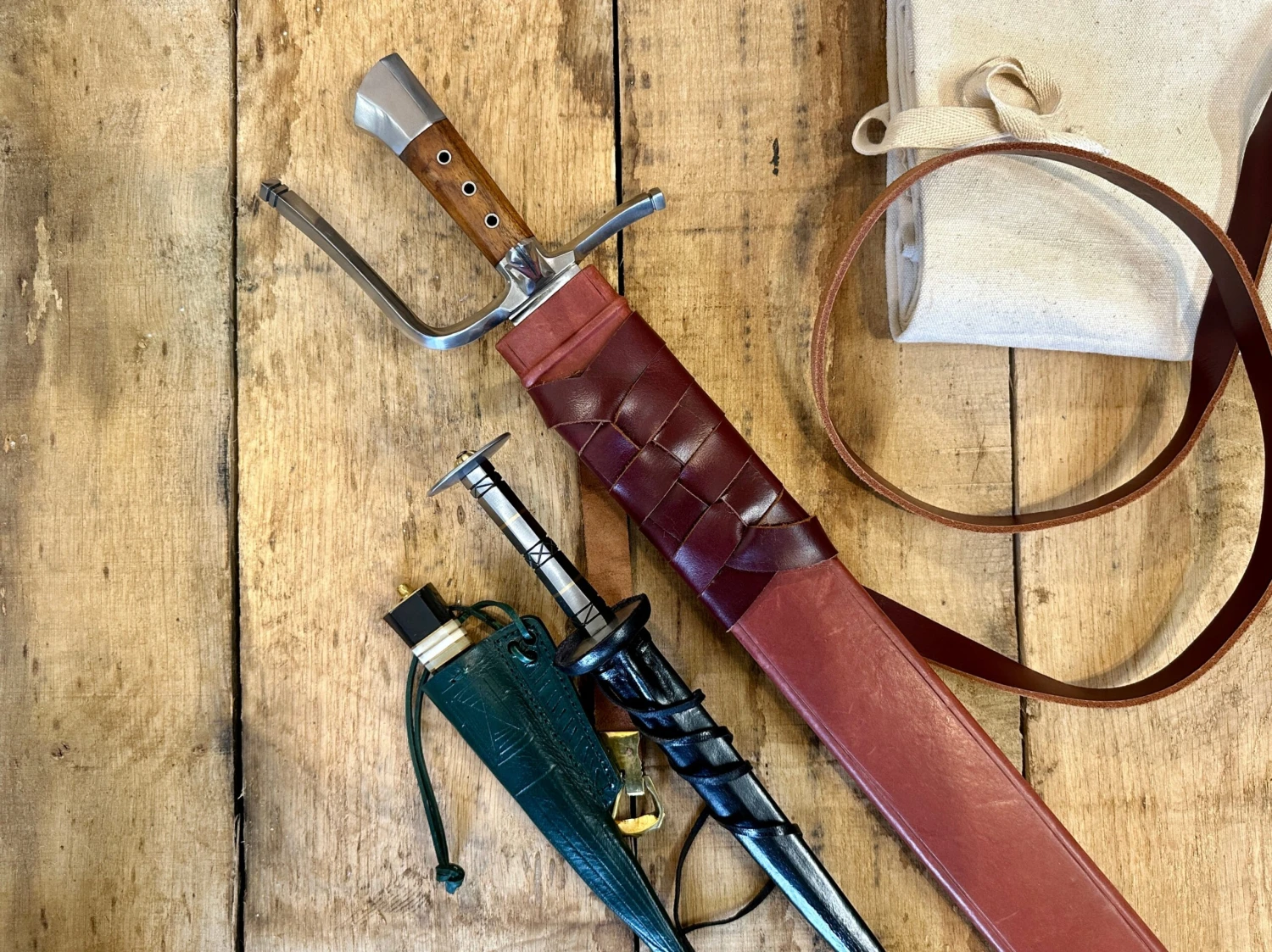 15th-16thC Grosses Messer Medieval Sword Bundle With FREE Sword Bag - Image 3