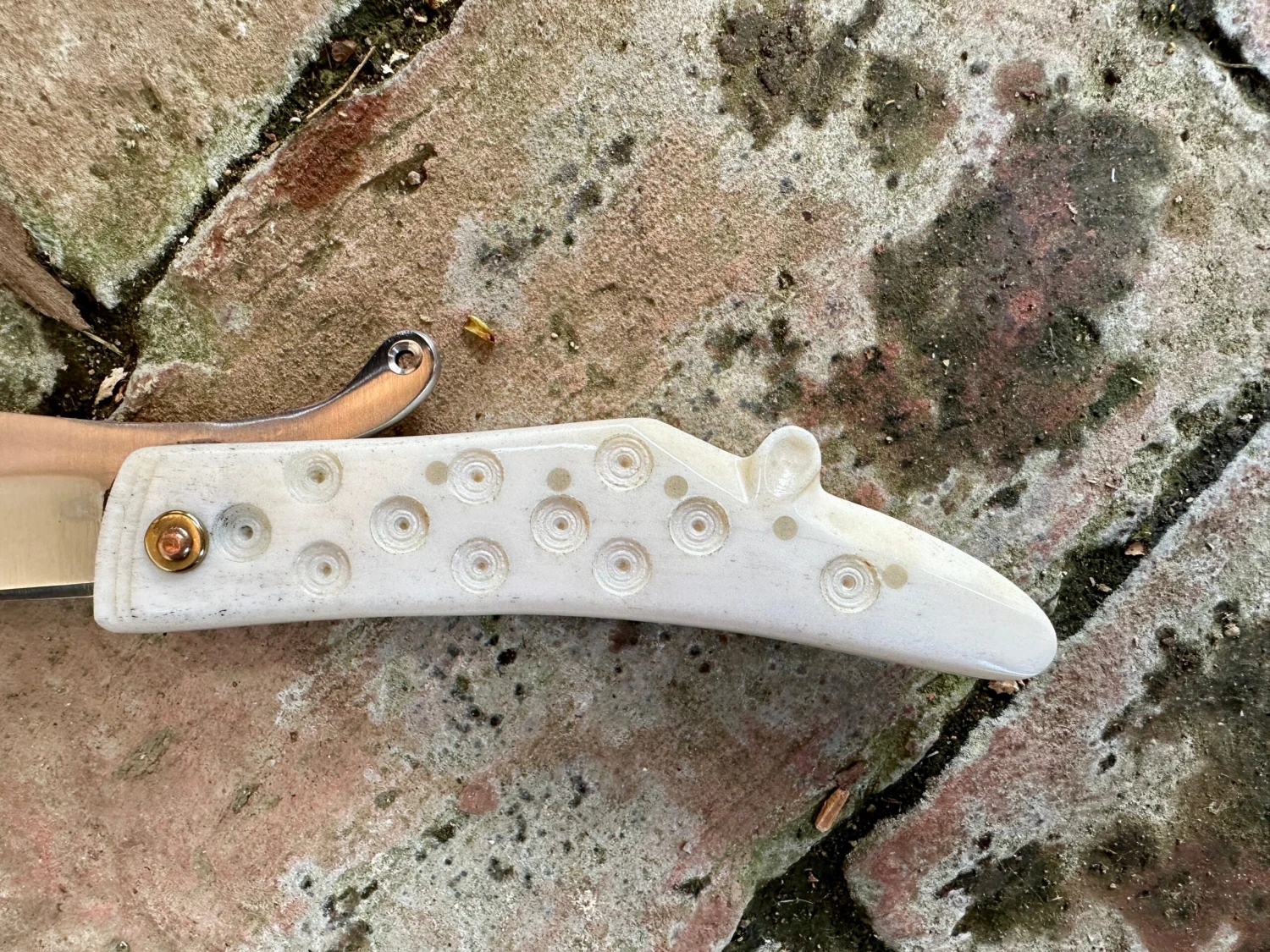 14thC-15thC Zoomorphic Folding Knife In Horn Or Bone - Image 5