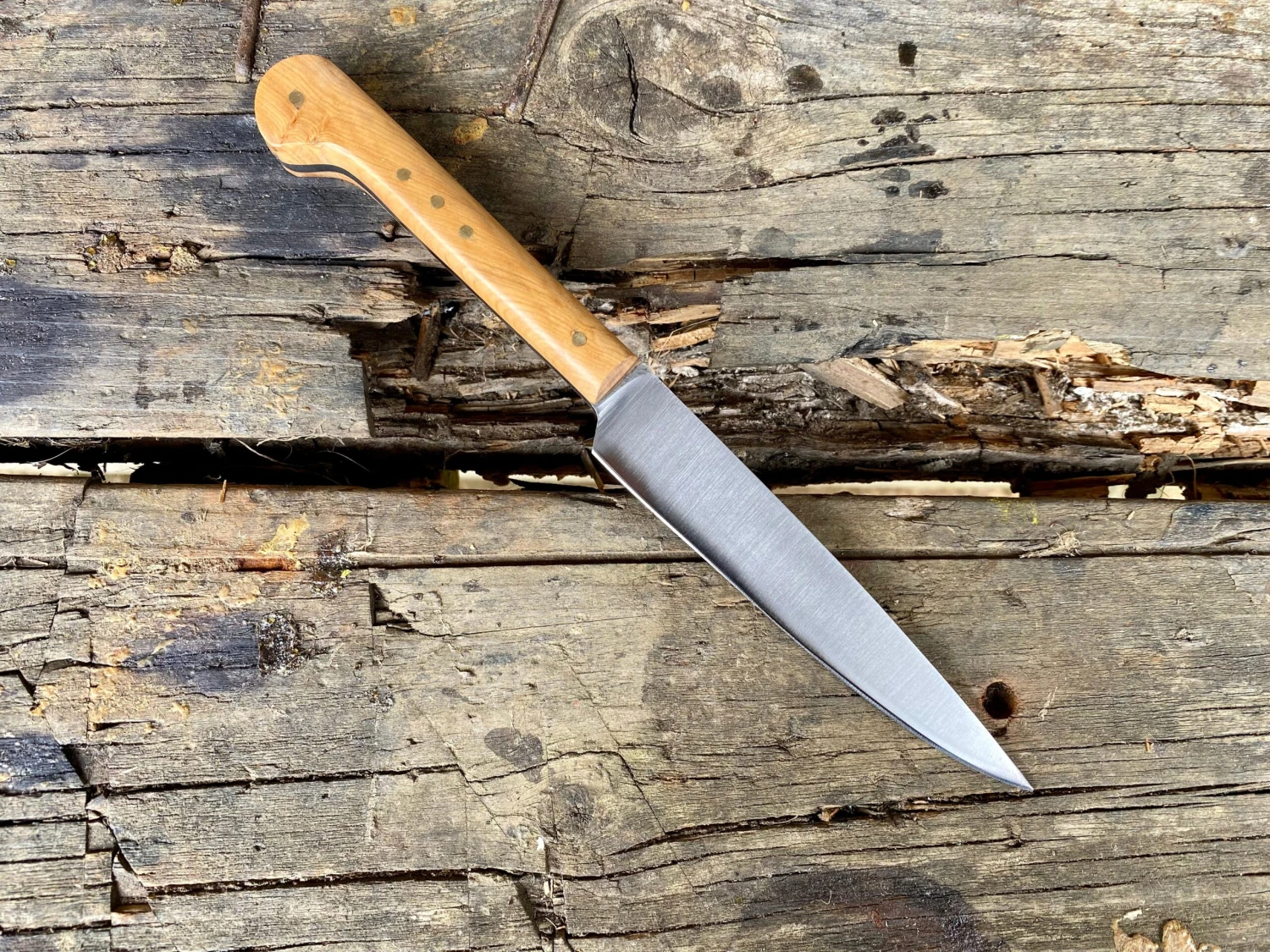 Low Status Medieval Eating Knife Wood Handle 13th-15thC