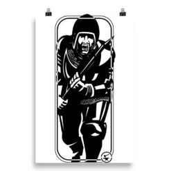 Running Man At Arms Target - Tod Cutler Poster