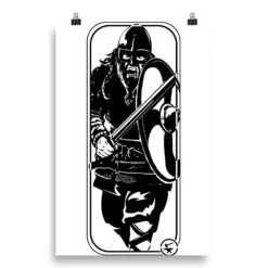 Running Viking Target - Tod Cutler Poster